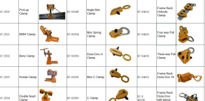 auto body frame machine clamps