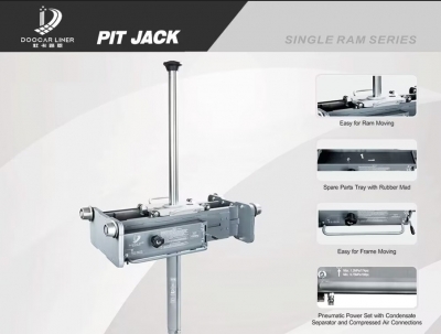 Air hydraulic single ram pit jack