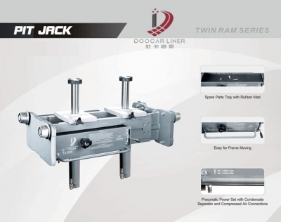 Air hydraulic twin ram pit jack